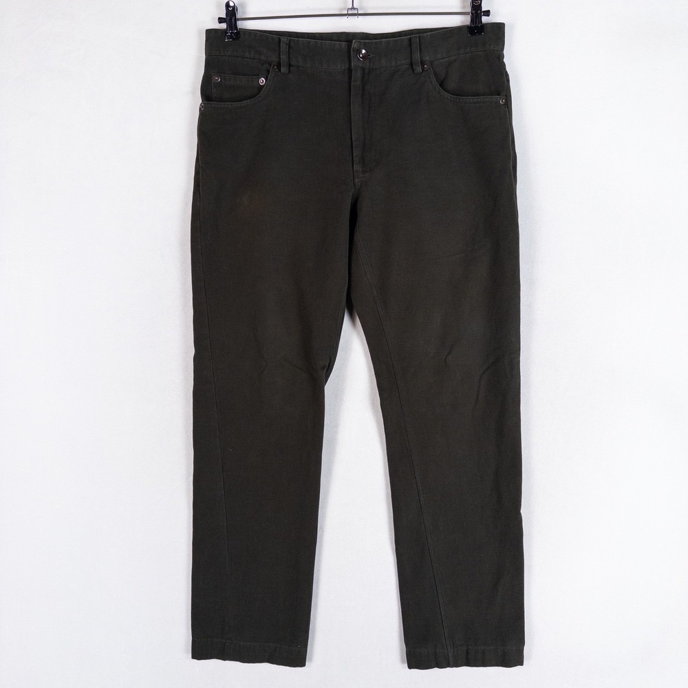 Spier & Mackay Handmade Pants 34 Dark Green Straight Brushed Twill Casual
